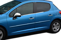 Peugeot 207 2006–2014 Molduras exteriores de ventanas acero inoxidable (4 uds) foto 1
