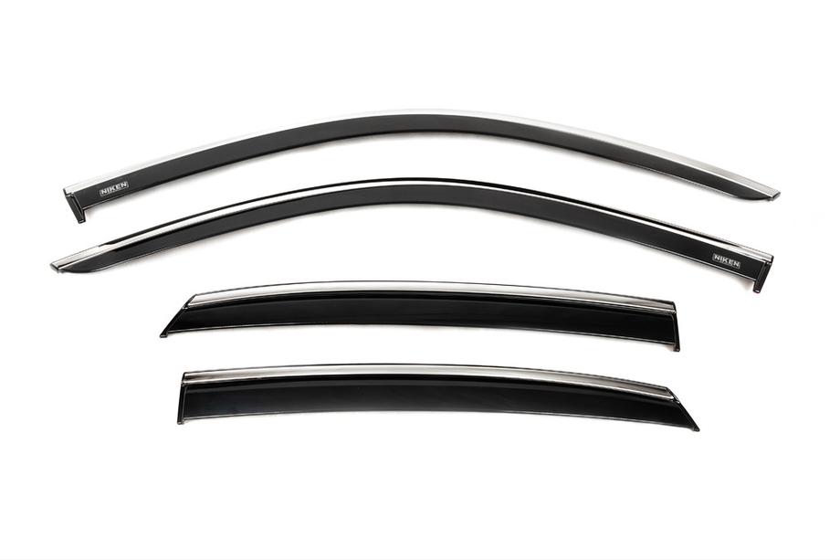 Honda Civic Sedan 2021- Deflectores de ventana con moldura cromada (4 uds, Niken) Image