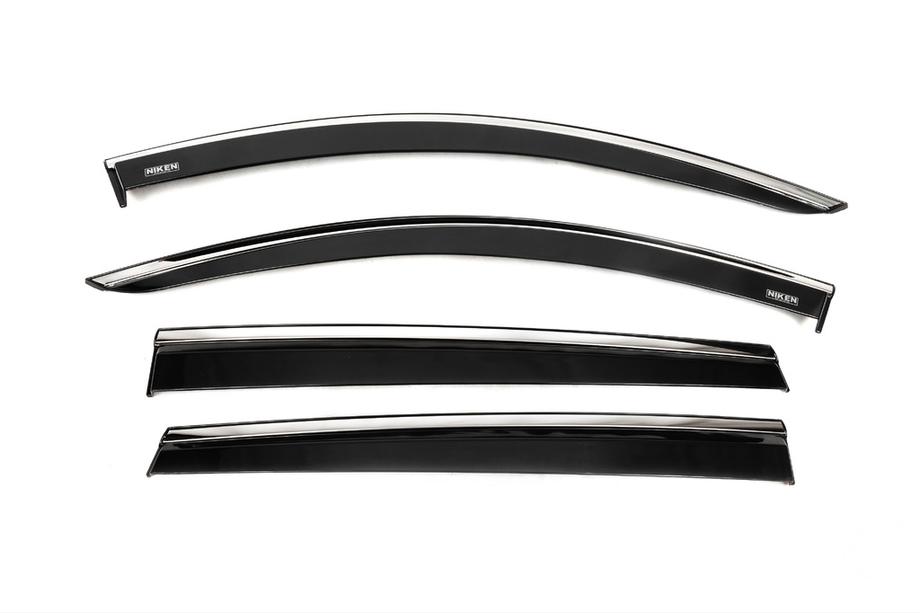 Hyundai Santa Fe 4 2018-2023 Deflectores de ventana con moldura cromada (4 uds, Niken) Image