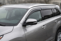Toyota Highlander 2013-2019 Deflectores de ventana con moldura cromada (4 uds, Niken) foto 1
