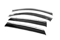 Hyundai Santa Fe 2 2006-2012 Deflectores de ventana con moldura cromada (4 uds, Niken) foto 3