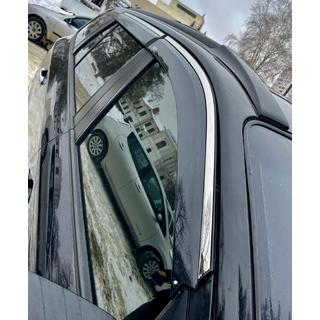 Deflectores de ventana con moldura cromada (4 uds, Niken) Hyundai Santa Fe 2 2006-2012 foto 4