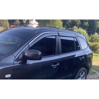 Deflectores de ventana con moldura cromada (4 uds, Niken) Hyundai Santa Fe 2 2006-2012 foto 1