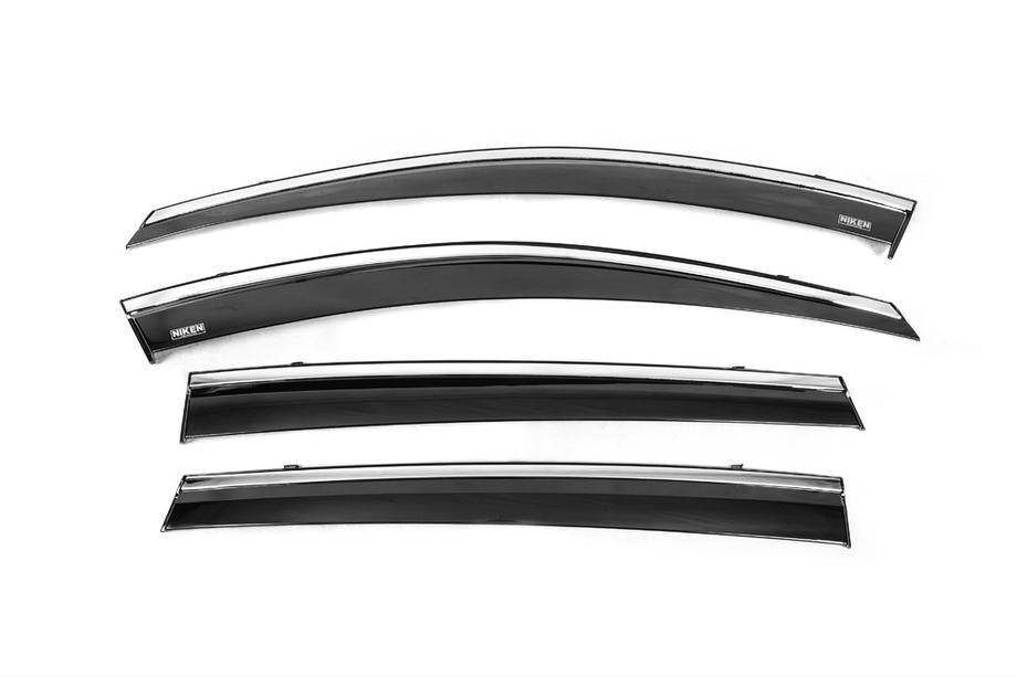Toyota Rav 4 2013-2018 Deflectores de ventana con moldura cromada (4 uds, Niken) Image