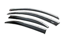 Chevrolet Malibu 2011-2018 Deflectores de ventana con moldura cromada (4 uds, Niken) foto 3