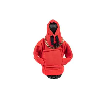 Funda palanca de cambios estilo sudadera (rojo, cordón negro) foto 1