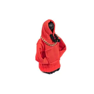 Funda palanca de cambios estilo sudadera (rojo, cordón negro) foto 2