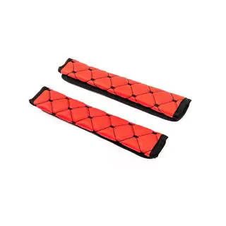Fundas para cinturón de seguridad ECO (2 uds, Rojo con costura negra) foto 4