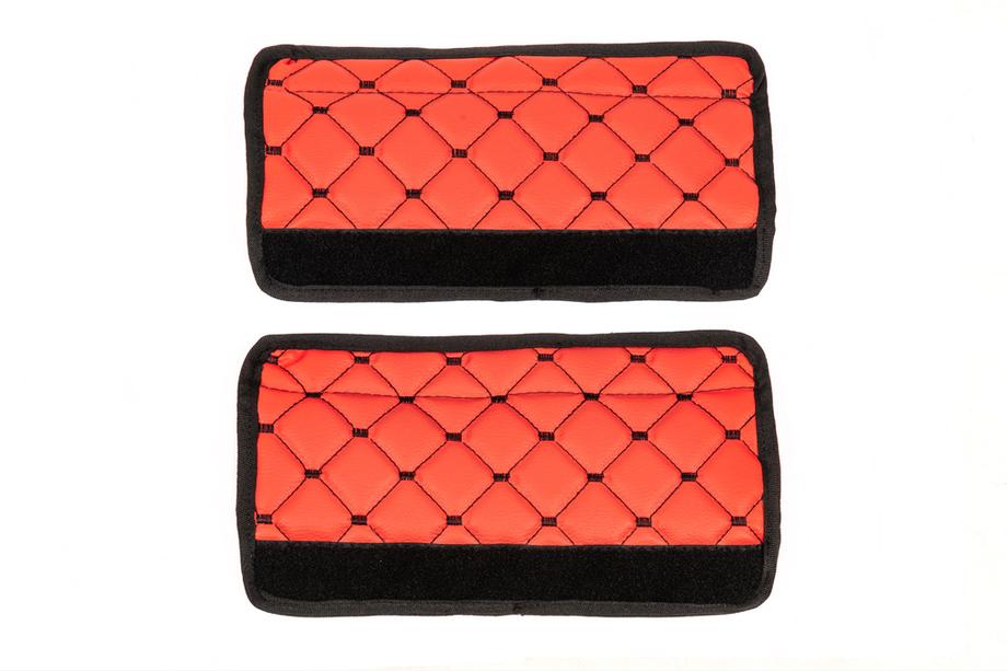 Fundas para cinturón de seguridad ECO (2 uds, Rojo con costura negra) Foto 6