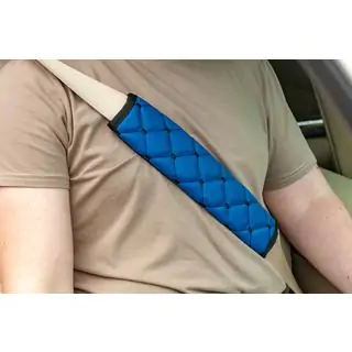 Fundas para cinturón de seguridad ECO (2 uds, Azul con costura negra) foto 1