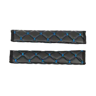 Fundas para cinturón de seguridad ECO (2 uds, Negro con costura azul) foto 4