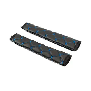 Fundas para cinturón de seguridad ECO (2 uds, Negro con costura azul) foto 3