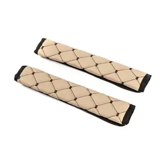 Fundas para cinturón de seguridad ECO (2 uds, Beige con costura negra) foto 3