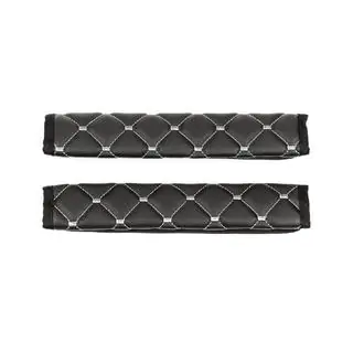 Fundas para cinturón de seguridad ECO (2 uds, Negro con costura gris) foto 4
