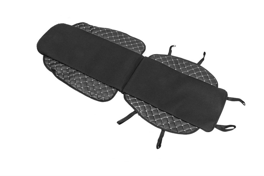 Funda de asiento ECO y tela (1 ud, Negro con costura gris + tela) Foto 4