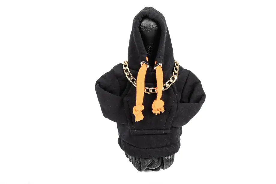 Funda de Palanca de Cambios Estilo Sudadera (Negro, Cordón Naranja) Foto 1