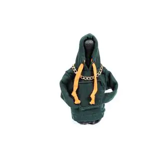 Funda para palanca de cambios estilo sudadera (verde, cordón naranja) foto 1