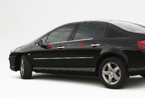 Peugeot 407 2004-2011 Molduras Exteriores de Ventanas Acero Inoxidable (4 uds) OmsaLine - Acero Inoxidable Italiano foto 1