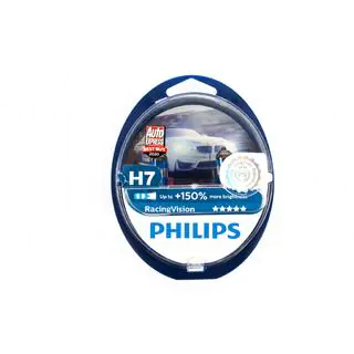 Bombilla de faro Philips H7 55W 12972RV Racing Vision 150% foto 1