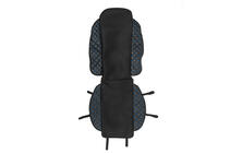 Funda de asiento ECO y tela (1 ud, Negro con costura azul + tela) foto 1