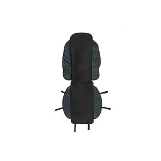 Funda de asiento ECO y tela (1 ud, Negro con costura azul + tela) foto 1