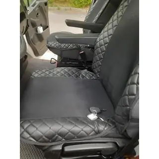 Funda de asiento ECO y tela (1 ud, Negro con costura negra + tela) foto 4