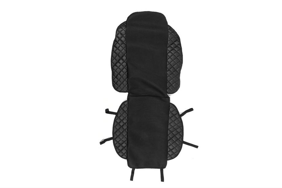 Funda de asiento ECO y tela (1 ud, Negro con costura negra + tela) Image