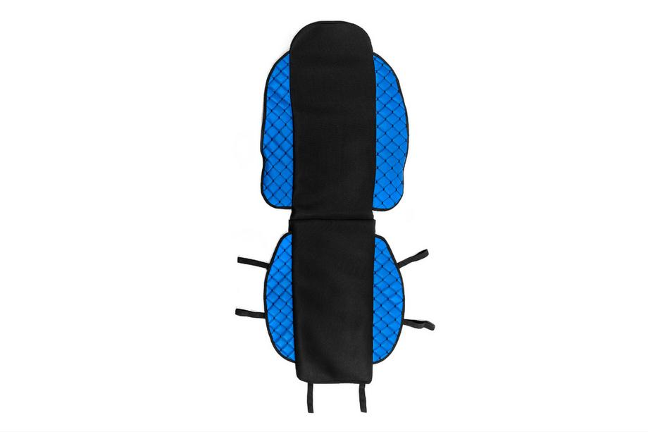 Funda de asiento ECO y tela (1 ud, Azul con costura negra + tela) Foto 1
