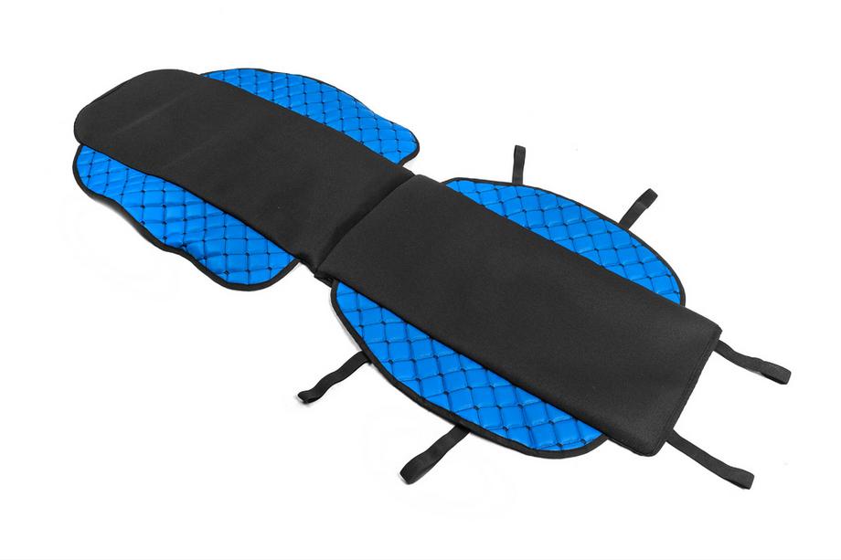 Funda de asiento ECO y tela (1 ud, Azul con costura negra + tela) Foto 2