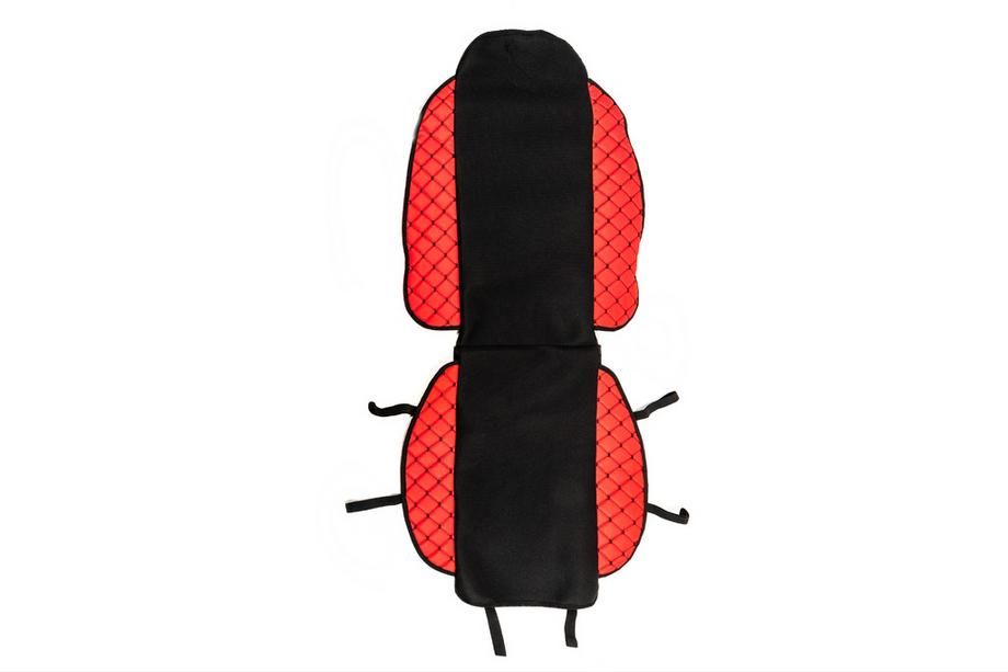 Funda de asiento ECO y tela (1 ud, Roja con costura negra + tela) Image