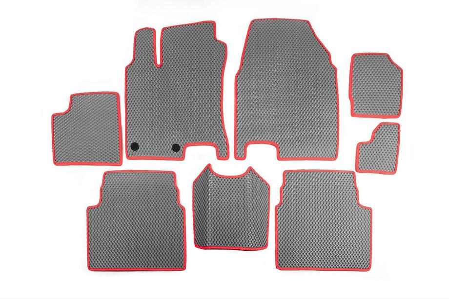 Nissan Qashqai 2007-2010 Alfombrillas EVA para +2 (3 filas, grises) Image