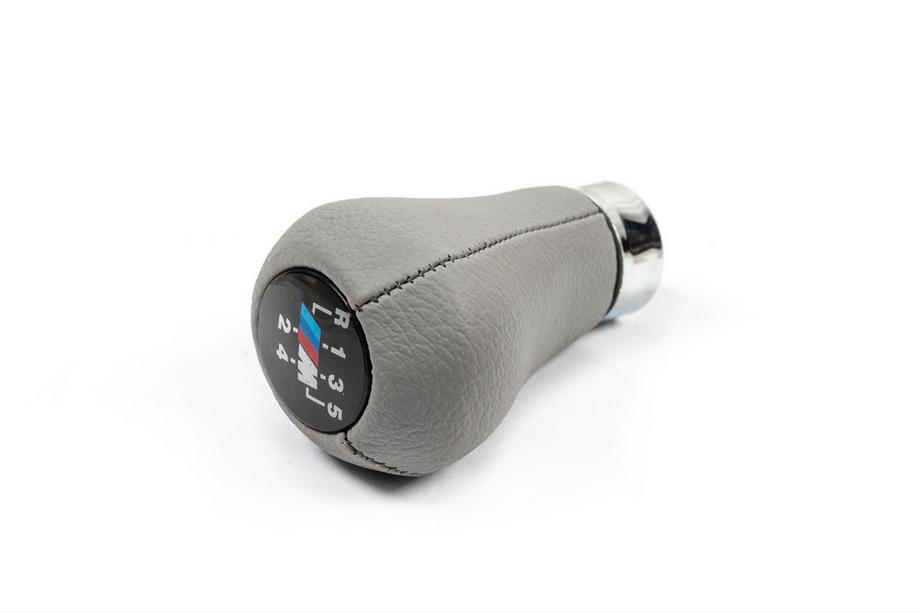 BMW 5 Series E34 1988-1995 Pomo de cambio OEM (piel sintética, gris liso) Image