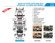 Lexus LX570/450d 2008-2022 Kit de carrocería facelift a LX600 foto 2