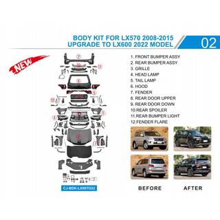 Kit de carrocería facelift a LX600 Lexus LX570/450d 2008-2022 foto 2