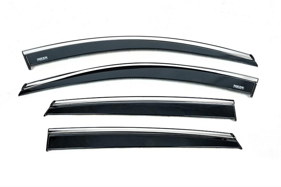 MG ZS 2017-2024 Deflectores de ventana con moldura cromada (4 uds, Niken) Image