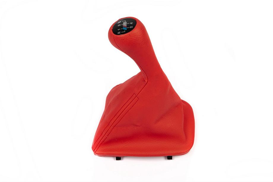 BMW 3 Series E46 1998-2006 Funda de palanca de cambios + pomo OEM (rojo) Image