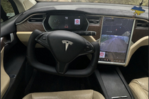 Tesla Model X 2015- Volante estilo barco (Cuero sintético y inserciones de carbono) foto 1