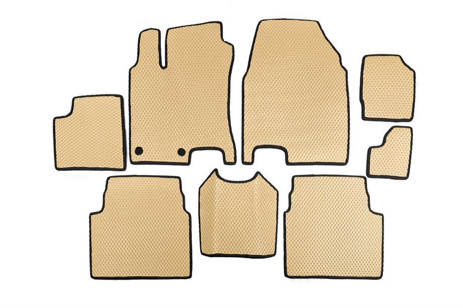 Nissan Qashqai 2007-2010 Alfombrillas EVA para +2 (3 Filas, Beige) Image