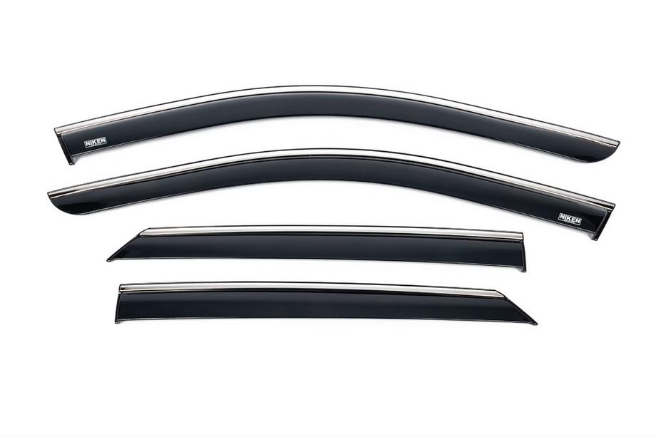Hyundai Ioniq 5 2021- Deflectores de ventana con moldura cromada (4 uds, Niken) Image