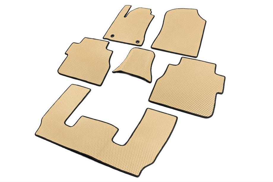 Toyota Sequoia 2007-2022 Alfombrillas EVA 3 Filas (Beige) Foto 2