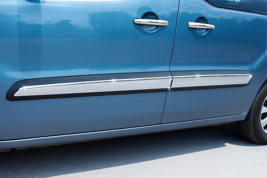Peugeot Partner Tepee 2008-2018 Molduras de Puerta Acero Inoxidable (4 uds) OmsaLine - Acero Inoxidable Italiano Image