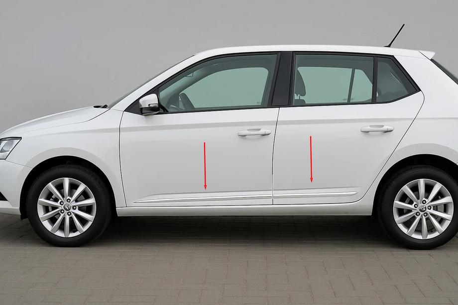 Skoda Fabia 2014-2021 Molduras de Puerta Acero Inoxidable (4 uds) Image