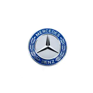 Tapa sustituta del emblema en el capó Mercedes (azul y cromo, 57mm) foto 2