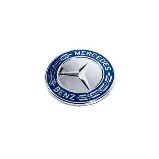 Tapa sustituta del emblema en el capó Mercedes (azul y cromo, 57mm) foto 1
