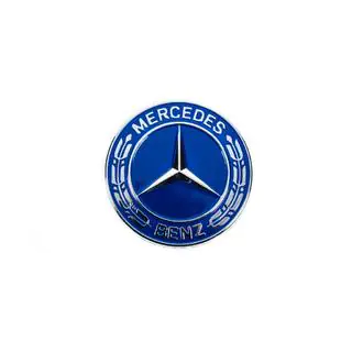 Tapa en lugar de emblema en capó Mercedes (azul, 57mm) foto 2