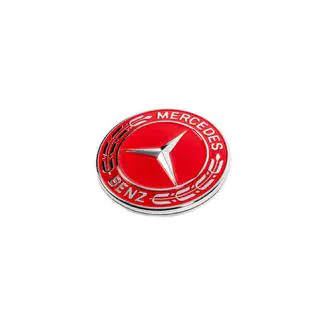 Tapa sustituta del emblema en capó Mercedes (roja, 57mm) foto 2