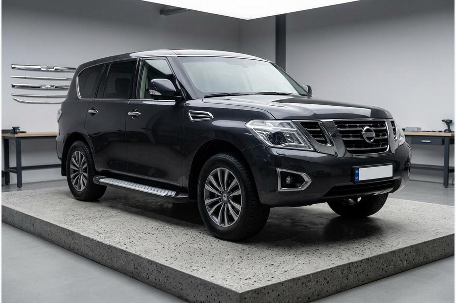 Nissan Armada 2016-2024 Estribos laterales Allmond Grey (2 uds., aluminio) Foto 1