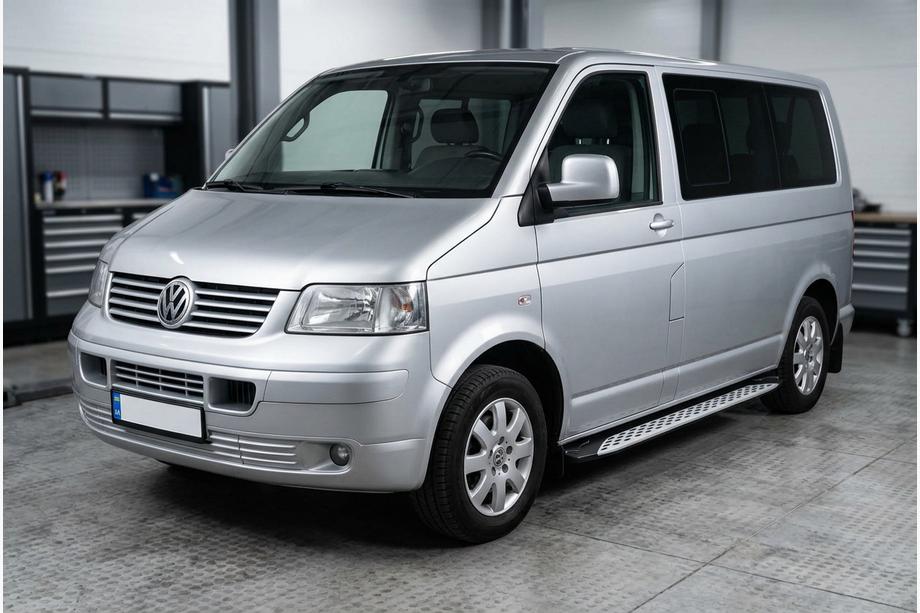 Volkswagen T5 Multivan 2003–2010 Estribos Laterales Shining V1 (2 uds., Aluminio) Batalla Corta Foto 1