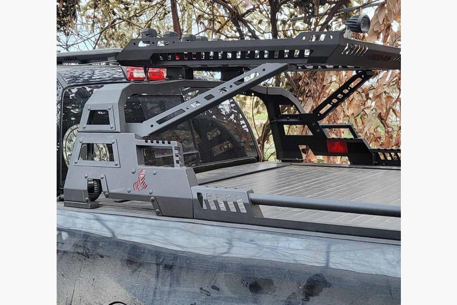 Toyota Tundra 2007-2021 Barra antivuelco con cesta Dakar (para cubiertas enrollables) Image