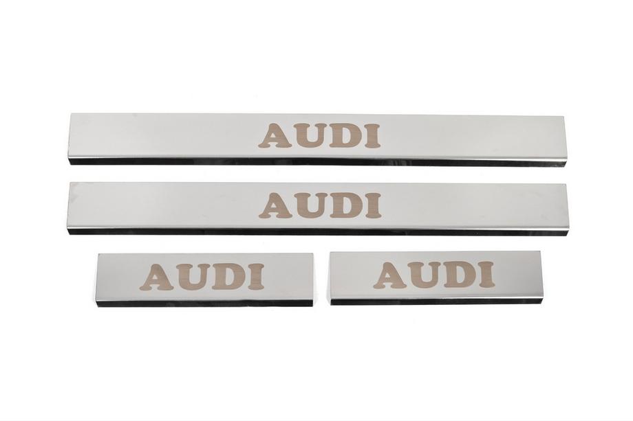 Audi A4 B8 2007-2015 Cubiertas de Umbral (4 uds, Acero Inoxidable) Image